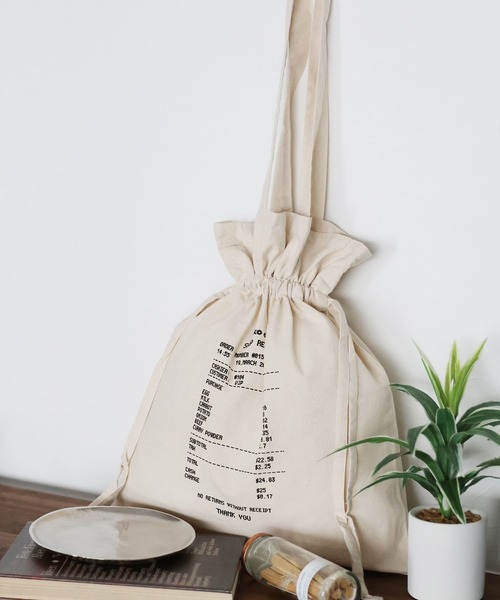 niko and...(ニコアンド)の「オリジナル巾着トートバッグ(トートバッグ・レディース・ベージュ/カーキ/ナチュラル/チャコール/ブルー/ライトブラウン/ピンク/イエロー/スカイブルー・0)」の1枚目の写真