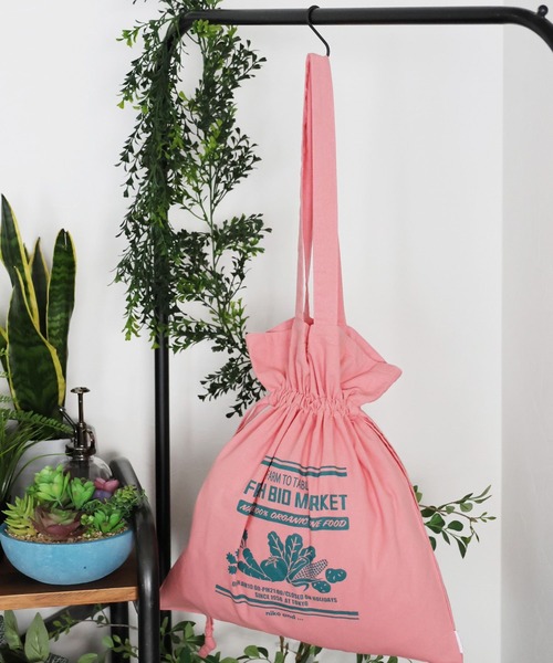 niko and...(ニコアンド)の「オリジナル巾着トートバッグ(トートバッグ・レディース・ベージュ/カーキ/ナチュラル/チャコール/ブルー/ライトブラウン/ピンク/イエロー/スカイブルー・0)」の9枚目の写真