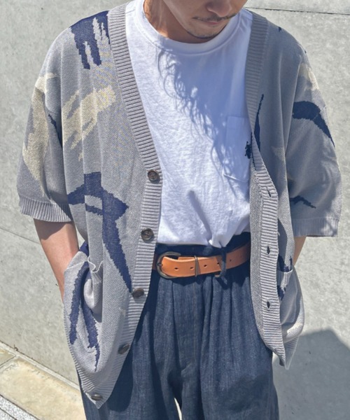 CPCM（シーピーシーエム）の「アソート柄半袖カーディガン（カーディガン/ボレロ・メンズ・チャコールグレー/ネイビー/グレー/グリーン系その他・MEDIUM/LARGE）」の3枚目の写真