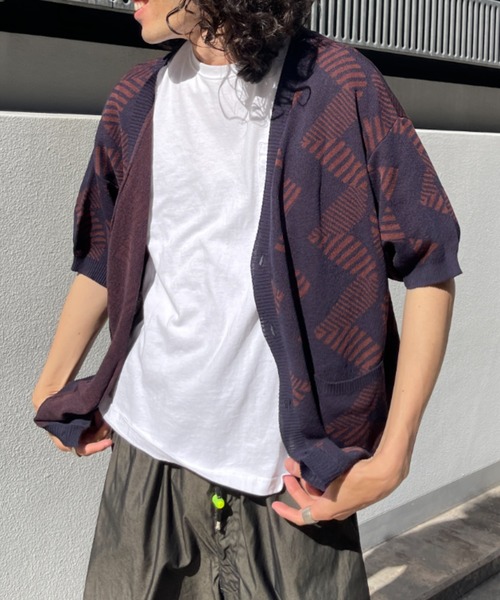 CPCM（シーピーシーエム）の「アソート柄半袖カーディガン（カーディガン/ボレロ・メンズ・チャコールグレー/ネイビー/グレー/グリーン系その他・MEDIUM/LARGE）」の8枚目の写真