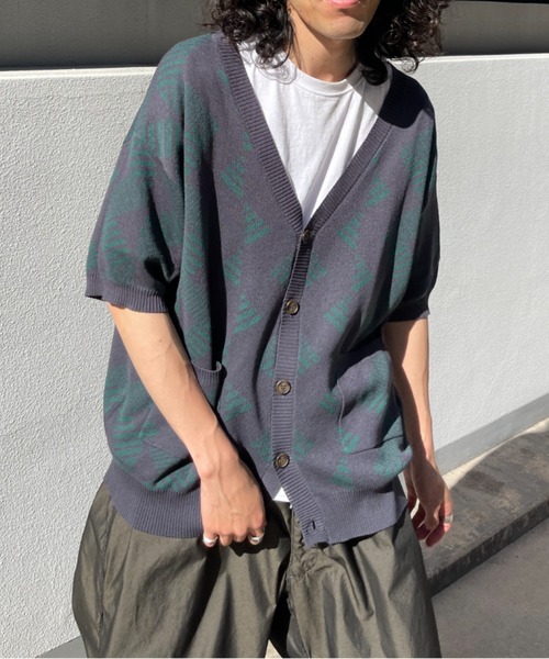 CPCM（シーピーシーエム）の「アソート柄半袖カーディガン（カーディガン/ボレロ・メンズ・チャコールグレー/ネイビー/グレー/グリーン系その他・MEDIUM/LARGE）」の9枚目の写真
