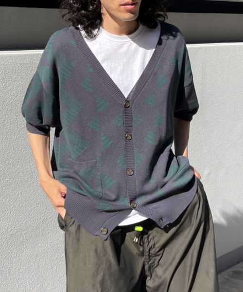 CPCM（シーピーシーエム）の「アソート柄半袖カーディガン（カーディガン/ボレロ・メンズ・チャコールグレー/ネイビー/グレー/グリーン系その他・MEDIUM/LARGE）」の10枚目の写真