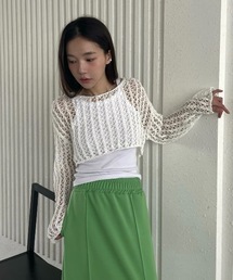 Didot.showroom | クロップド丈クロッシェ編みニット(ニット/セーター)