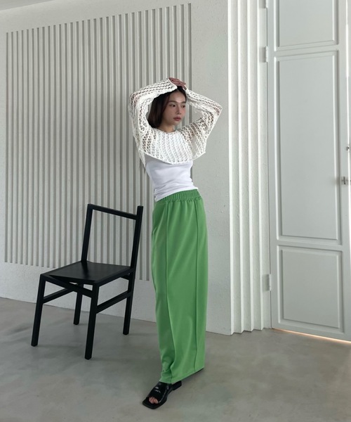 Didot.showroom（ディドット ショールーム）の「クロップド丈クロッシェ編みニット（ニット/セーター・レディース・ホワイト/ブラック/ミント・FREE）」の17枚目の写真