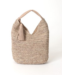 【VIOLAd'ORO／ヴィオラドーロ】ワンハンドル×V型ラフィアタッセルカゴBAG