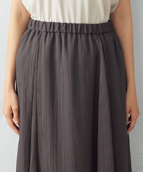 COMME CA ISM(コムサイズム)の「シフォン楊柳 切替 ギャザースカート(スカート・レディース・ダークブラウン/オフホワイト/カーキ/チャコール・S/M/L)」の16枚目の写真