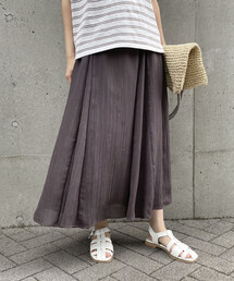 シフォン楊柳 切替 ギャザースカート