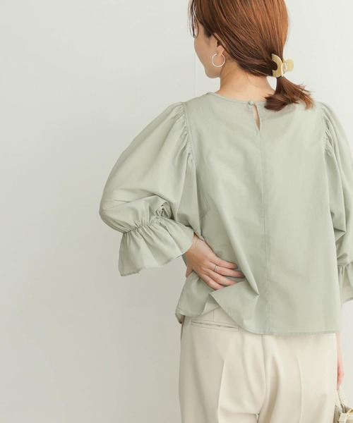 URBAN RESEARCH DOORS（アーバンリサーチドアーズ）の「ギャザースリーブブラウス（シャツ/ブラウス・レディース・ブラック/ミント/グレー系その他・MEDIUM）」の11枚目の写真