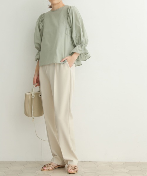 URBAN RESEARCH DOORS（アーバンリサーチドアーズ）の「ギャザースリーブブラウス（シャツ/ブラウス・レディース・ブラック/ミント/グレー系その他・MEDIUM）」の16枚目の写真