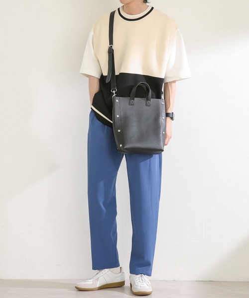 SENSE OF PLACE by URBAN RESEARCH（センスオブプレイスバイアーバンリサーチ）の「『ユニセックス』バイカラークルーネックニットベスト（ベスト・メンズ・ブラック/ネイビー/グリーン・MEDIUM/LARGE）」の9枚目の写真