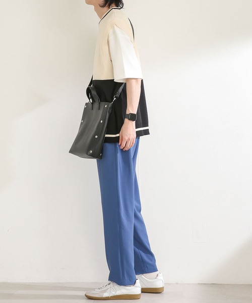 SENSE OF PLACE by URBAN RESEARCH（センスオブプレイスバイアーバンリサーチ）の「『ユニセックス』バイカラークルーネックニットベスト（ベスト・メンズ・ブラック/ネイビー/グリーン・MEDIUM/LARGE）」の10枚目の写真