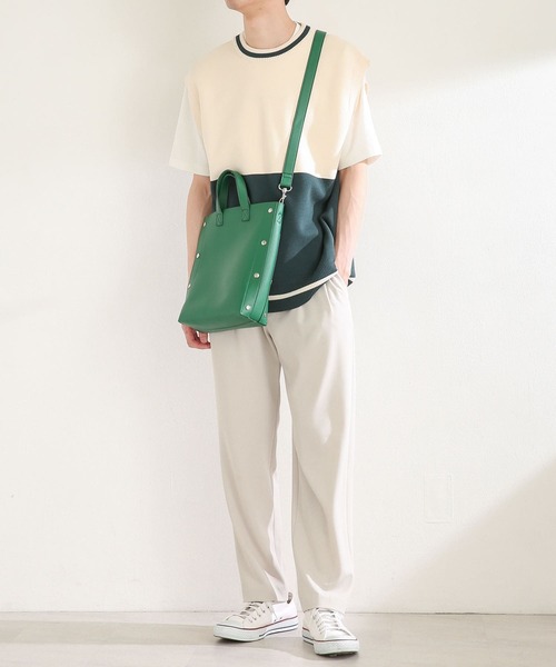 SENSE OF PLACE by URBAN RESEARCH（センスオブプレイスバイアーバンリサーチ）の「『ユニセックス』バイカラークルーネックニットベスト（ベスト・メンズ・ブラック/ネイビー/グリーン・MEDIUM/LARGE）」の15枚目の写真