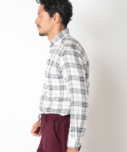 MEN'S BIGI（メンズビギ）の「カスレチェックジャガードカッタウェイスキッパーシャツ（シャツ/ブラウス・メンズ・グレー系その他/トリコロール・01/02/03/04）」の15枚目の写真