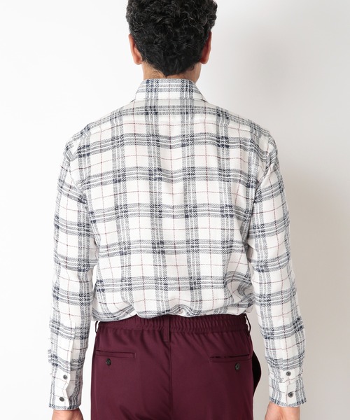 MEN'S BIGI（メンズビギ）の「カスレチェックジャガードカッタウェイスキッパーシャツ（シャツ/ブラウス・メンズ・グレー系その他/トリコロール・01/02/03/04）」の9枚目の写真