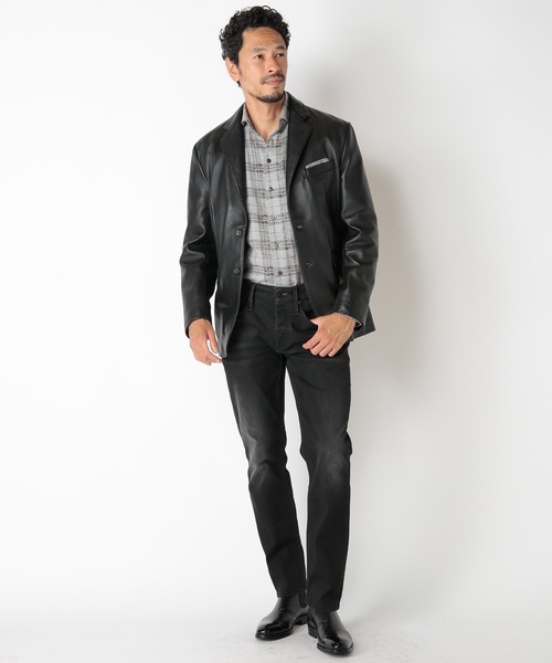 MEN'S BIGI（メンズビギ）の「カスレチェックジャガードカッタウェイスキッパーシャツ（シャツ/ブラウス・メンズ・グレー系その他/トリコロール・01/02/03/04）」の11枚目の写真