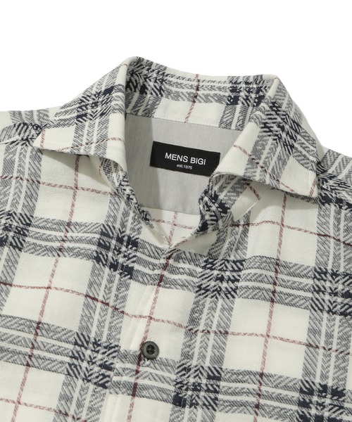 MEN'S BIGI（メンズビギ）の「カスレチェックジャガードカッタウェイスキッパーシャツ（シャツ/ブラウス・メンズ・グレー系その他/トリコロール・01/02/03/04）」の6枚目の写真