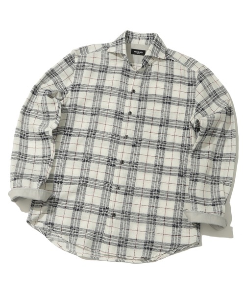 MEN'S BIGI（メンズビギ）の「カスレチェックジャガードカッタウェイスキッパーシャツ（シャツ/ブラウス・メンズ・グレー系その他/トリコロール・01/02/03/04）」の8枚目の写真