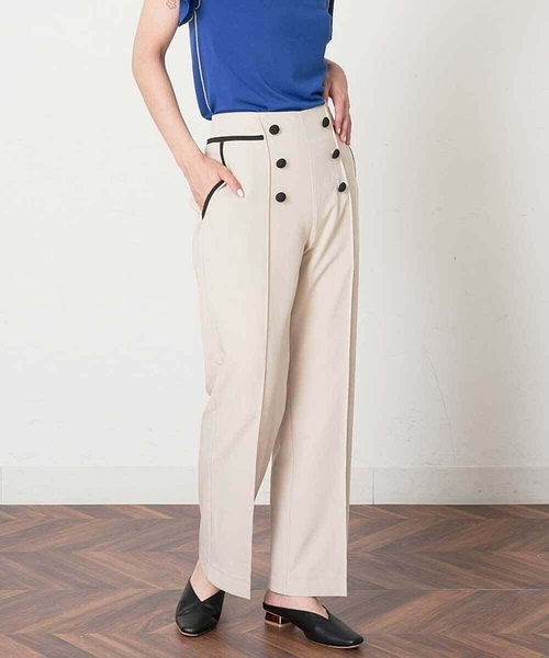A de a.v.v(アードアー・ヴェ・ヴェ)の「バイカラーパイピングパンツ(その他パンツ・レディース・ライトブルー/ベージュ/ブラック・36/38)」の3枚目の写真