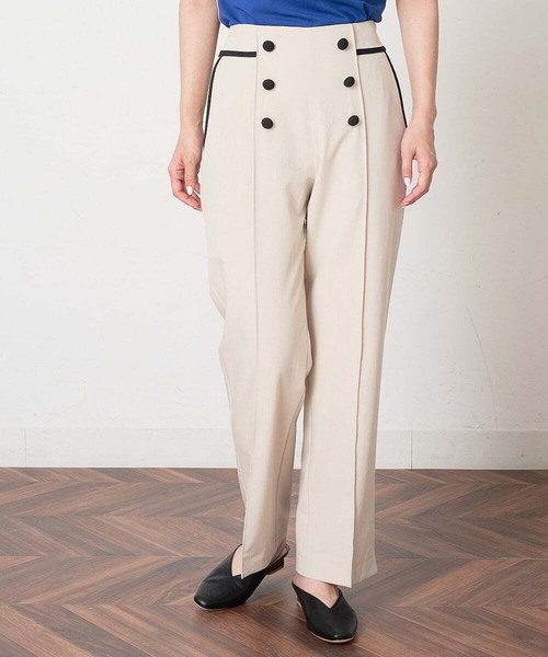 A de a.v.v(アードアー・ヴェ・ヴェ)の「バイカラーパイピングパンツ(その他パンツ・レディース・ライトブルー/ベージュ/ブラック・36/38)」の13枚目の写真