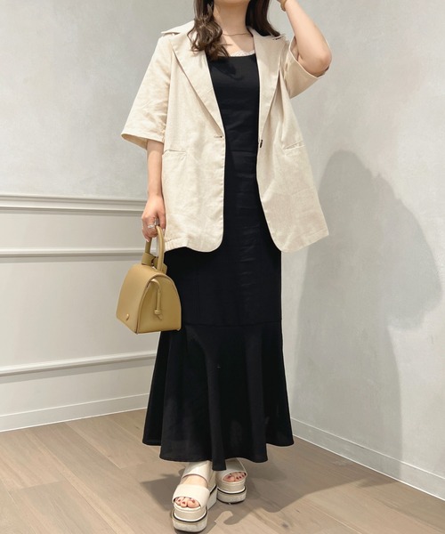 apres jour（アプレジュール）の「リネンライクジャケット【ZOZOTOWN限定アイテム】（テーラードジャケット・レディース・アイボリー/モカ・X-LARGE/フリー）」の11枚目の写真