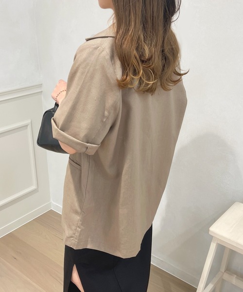 apres jour（アプレジュール）の「リネンライクジャケット【ZOZOTOWN限定アイテム】（テーラードジャケット・レディース・アイボリー/モカ・X-LARGE/フリー）」の18枚目の写真