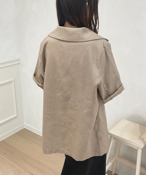 apres jour（アプレジュール）の「リネンライクジャケット【ZOZOTOWN限定アイテム】（テーラードジャケット・レディース・アイボリー/モカ・X-LARGE/フリー）」の12枚目の写真