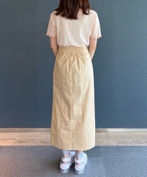 AS KNOW AS PINKY(アズノゥアズピンキー)の「シアーに花開くメロープルオーバー(Tシャツ/カットソー・レディース・ブラック/オレンジ・FREE)」の6枚目の写真