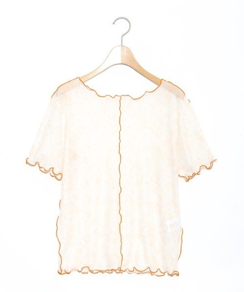 AS KNOW AS PINKY(アズノゥアズピンキー)の「シアーに花開くメロープルオーバー(Tシャツ/カットソー・レディース・ブラック/オレンジ・FREE)」の7枚目の写真