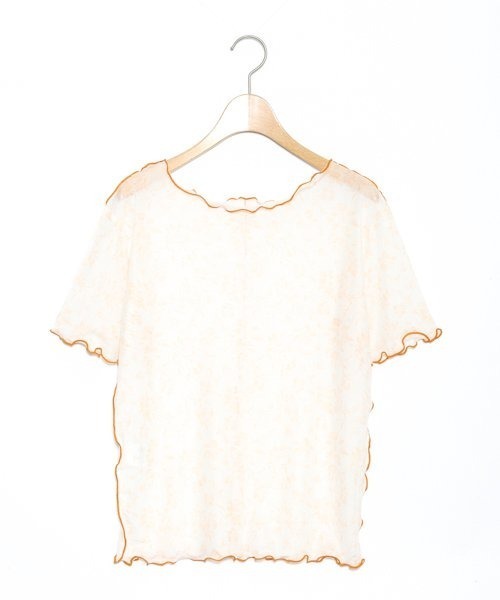 AS KNOW AS PINKY(アズノゥアズピンキー)の「シアーに花開くメロープルオーバー(Tシャツ/カットソー・レディース・ブラック/オレンジ・FREE)」の8枚目の写真