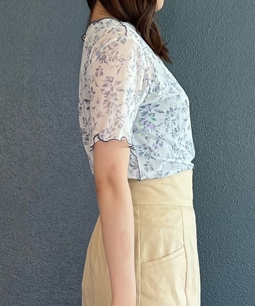 AS KNOW AS PINKY(アズノゥアズピンキー)の「シアーに花開くメロープルオーバー(Tシャツ/カットソー・レディース・ブラック/オレンジ・FREE)」の9枚目の写真