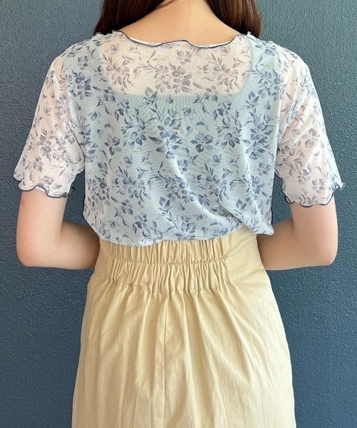 AS KNOW AS PINKY(アズノゥアズピンキー)の「シアーに花開くメロープルオーバー(Tシャツ/カットソー・レディース・ブラック/オレンジ・FREE)」の10枚目の写真