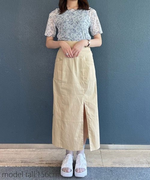 AS KNOW AS PINKY(アズノゥアズピンキー)の「シアーに花開くメロープルオーバー(Tシャツ/カットソー・レディース・ブラック/オレンジ・FREE)」の11枚目の写真