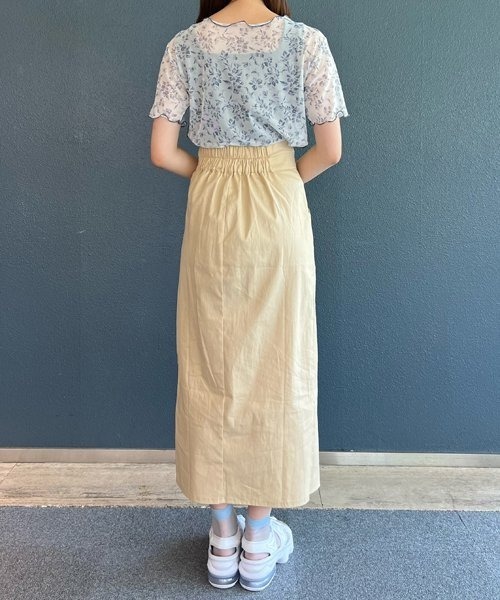 AS KNOW AS PINKY(アズノゥアズピンキー)の「シアーに花開くメロープルオーバー(Tシャツ/カットソー・レディース・ブラック/オレンジ・FREE)」の12枚目の写真