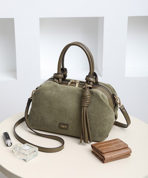 Ungrid(アングリッド)の「【Ungrid/アングリッド】ツイストタッセル コーデュロイ ボストンバッグ(ボストンバッグ・レディース・ブラック/カーキ/グレイッシュベージュ/ブラウン/ベージュ・FREE)」の5枚目の写真