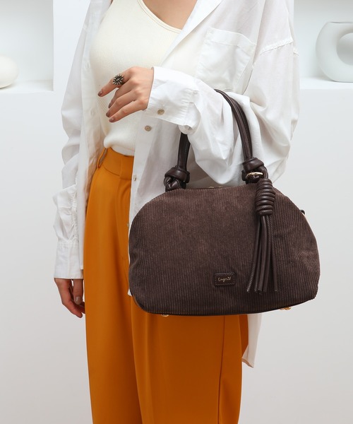 Ungrid(アングリッド)の「【Ungrid/アングリッド】ツイストタッセル コーデュロイ ボストンバッグ(ボストンバッグ・レディース・ブラック/カーキ/グレイッシュベージュ/ブラウン/ベージュ・FREE)」の7枚目の写真