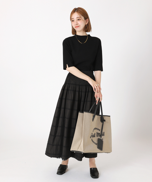 B.C STOCK（ベーセーストック）の「ソウバリ5分袖プルオーバー（ニット/セーター・レディース・ブラック/ネイビー/イエロー/ブルー/ナチュラル・FREE）」の19枚目の写真