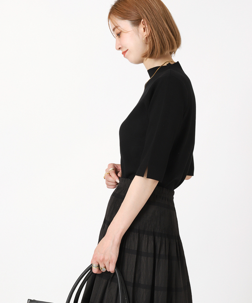 B.C STOCK（ベーセーストック）の「ソウバリ5分袖プルオーバー（ニット/セーター・レディース・ブラック/ネイビー/イエロー/ブルー/ナチュラル・FREE）」の18枚目の写真