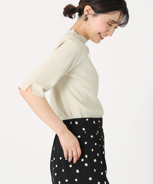 B.C STOCK（ベーセーストック）の「ソウバリ5分袖プルオーバー（ニット/セーター・レディース・ブラック/ネイビー/イエロー/ブルー/ナチュラル・FREE）」の12枚目の写真