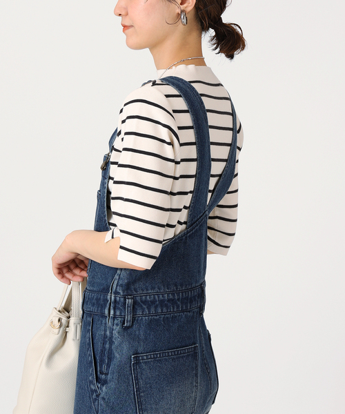 B.C STOCK（ベーセーストック）の「ソウバリ5分袖プルオーバー（ニット/セーター・レディース・ブラック/ネイビー/イエロー/ブルー/ナチュラル・FREE）」の10枚目の写真