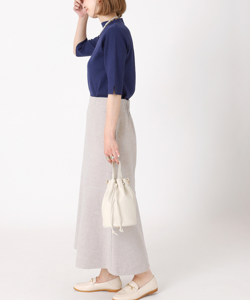 B.C STOCK（ベーセーストック）の「ソウバリ5分袖プルオーバー（ニット/セーター・レディース・ブラック/ネイビー/イエロー/ブルー/ナチュラル・FREE）」の20枚目の写真