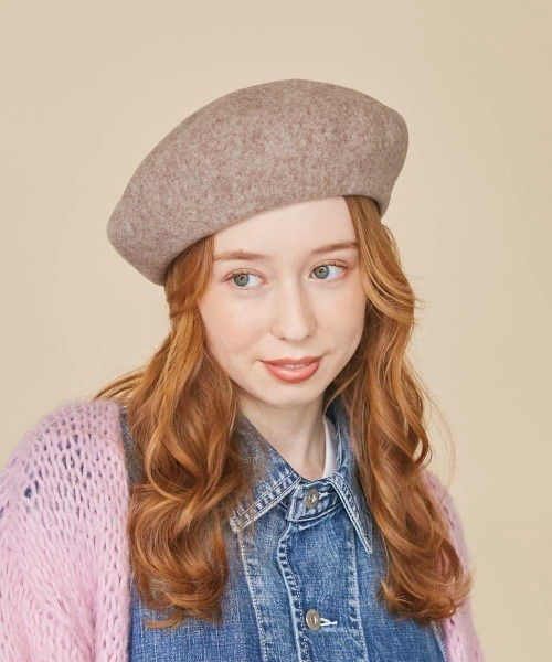 kaorinomori(カオリノモリ)の「kaorinomori ディブベレー(ハンチング/ベレー帽・レディース・ホワイト/ブラック/ベージュ/ピンク/ブルー/ダークパープル・M/57.5cm)」の8枚目の写真