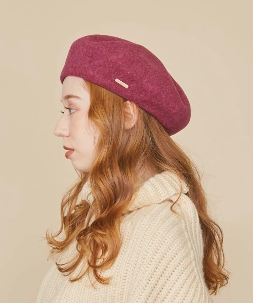 kaorinomori(カオリノモリ)の「kaorinomori ディブベレー(ハンチング/ベレー帽・レディース・ホワイト/ブラック/ベージュ/ピンク/ブルー/ダークパープル・M/57.5cm)」の17枚目の写真