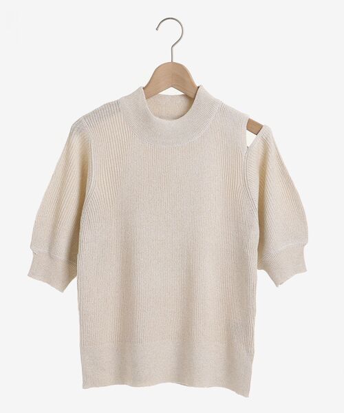 MAJESTIC LEGON（マジェスティックレゴン）の「キラキラアシメ肩あきニット（ニット/セーター・レディース・アイボリー/ベージュ/ブラウン/ブルー・MEDIUM）」の14枚目の写真