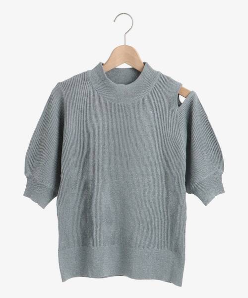 MAJESTIC LEGON（マジェスティックレゴン）の「キラキラアシメ肩あきニット（ニット/セーター・レディース・アイボリー/ベージュ/ブラウン/ブルー・MEDIUM）」の20枚目の写真