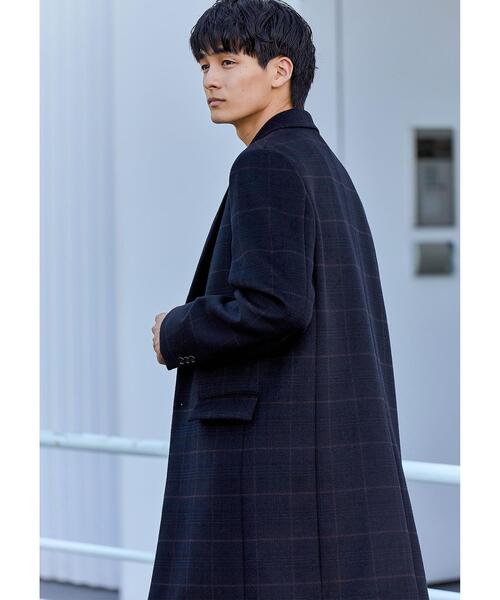 グリーンレーベル チェック チェスター コート【XL】カラーNAVY グリーンレーベル チェック チェスター コート【XL】カラーNAVY