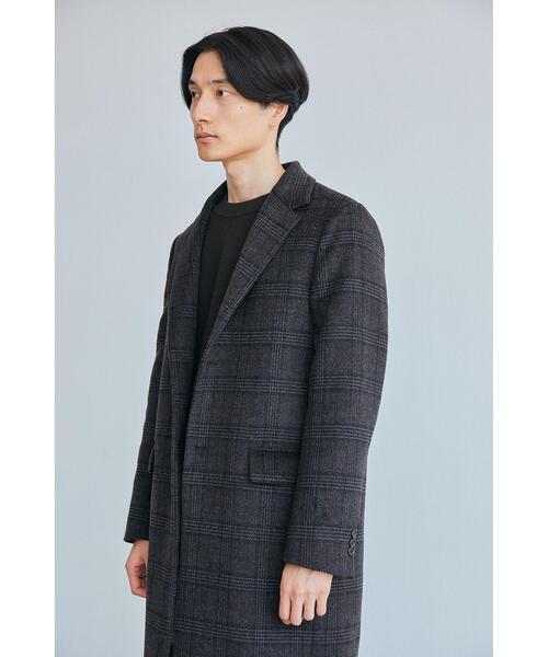 グリーンレーベル チェック チェスター コート【XL】カラーNAVY green label relaxing（グリーンレーベルリラクシング）の「S100