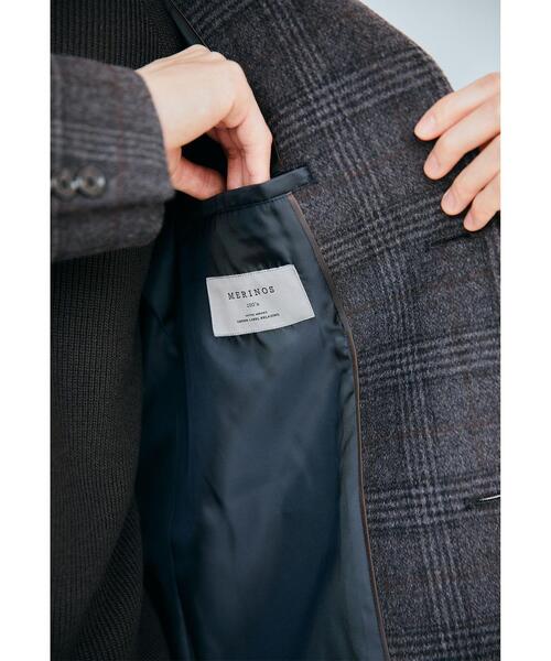 green label relaxing（グリーンレーベルリラクシング）の「S100 ショートビーバー チェック チェスター コート（チェスターコート・メンズ・ネイビー/ダークグレー・XS/S/M/L/XL）」の9枚目の写真