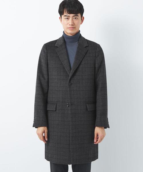 green label relaxing（グリーンレーベルリラクシング）の「S100 ショートビーバー チェック チェスター コート（チェスターコート・メンズ・ネイビー/ダークグレー・XS/S/M/L/XL）」の11枚目の写真