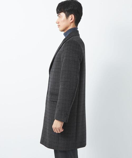 green label relaxing（グリーンレーベルリラクシング）の「S100 ショートビーバー チェック チェスター コート（チェスターコート・メンズ・ネイビー/ダークグレー・XS/S/M/L/XL）」の13枚目の写真