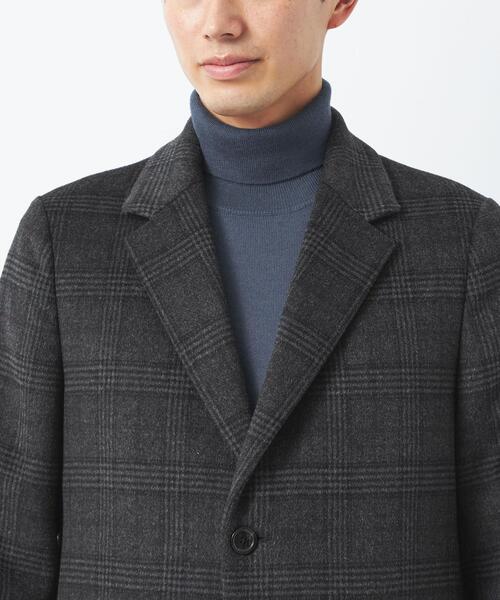 green label relaxing（グリーンレーベルリラクシング）の「S100 ショートビーバー チェック チェスター コート（チェスターコート・メンズ・ネイビー/ダークグレー・XS/S/M/L/XL）」の15枚目の写真